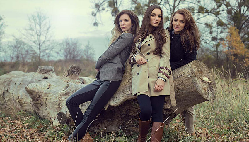 Tree women posing
