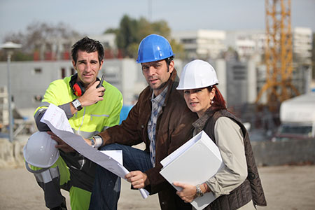 Construction team on site