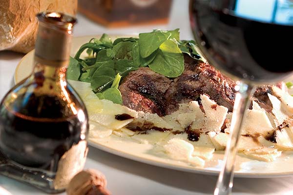 Steak Dinner with Glass of Wine